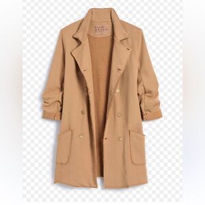 New Frank & Eileen Belfast Sweatshirt TrenchCoat Camel Triple Fleece Medium